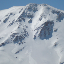 SVOURIHTI Couloir -600m height from base to top (Svourihti summit: 2,337m)