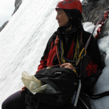 Climbing Spathi North East face