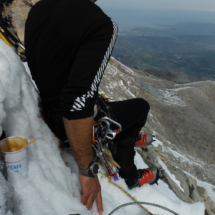 Climbing Spathi North East face.....admiring views