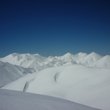 View from Kastro (2,218m) right to left: Askyfou Soros, Grias Soros, Svourihti, Mesa Soros, Pachnes (background left) 